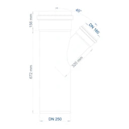 POLOPLAST PP Branch POLO-KAL NG DN 250/160/45Deg – 02975