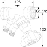 TA TA STAD Regulating valve 6/4" without draining adapter, 52851040 – 52 851-040