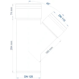 POLOPLAST PO Abzweig POLO-KAL XS DN 125/110/45Grad  – 102236