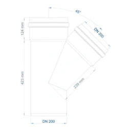 POLOPLAST PP Branch POLO-KAL NG DN 200/200/45 Degree - 02973