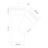 POLOPLAST PP Branch POLO-KAL NG DN 200/200/45 Degree - 02973