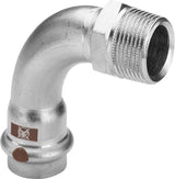 VIEGA Viega Elbow 90 Degree with SC-Contur Temponox 1714 in 22mm x R3/4 Stainless Steel – 812 430