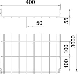 OBO Gitterrinne GRM 55x400x3000 Stahl galvan isch verzinkt  – 6001450