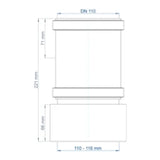 POLOPLAST PO Transition from Spigot to Spigot of other Materials. POLO-KAL DN 110/110-116mm – 02872