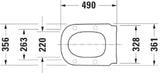 DURAVIT Duravit D-Code Vital Toilet Seat Ring without Lid, Stainless Steel Hinges, Long, White – 0060710000