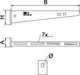 OBO Wall and Mast Cantilever with welded head plate B110mm Steel hot-dip galvanized – 6420656