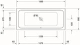 DURAVIT Duravit D-Code Bathtub Rectangular 1800x800mm, Central Outlet – 700101000000000