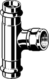 VIEGA Viega T-Stück mit SC Sanpress 2217.2 in 22mm x Rp3/4 x 22mm Siliziumbronze   – 313 975