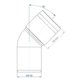 POLOPLAST PO Bend POLO-KAL XS DN 50/45Degrees – 102122