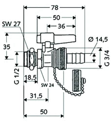 SCHELL SCHELL KFE Kugelhahn 1/2" mit Hebelgriff, Messing  – 13 994 00 99