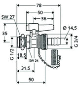 SCHELL SCHELL KFE Kugelhahn 1/2" mit Hebelgriff, Messing  – 13 994 00 99