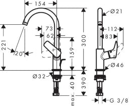 HANSGROHE HG Logis Waschtischmischer 210 Schwenkauslauf, chrom   – 71130000