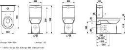 LAUFEN Laufen Pro Close Coupled WC Washdown 6L Outlet without Flushing Rim and WC Seat LCC-white – H8249554000001