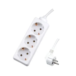 SKYLAND 3-gang Table Extension Lead with 5m Cable 3x1.5mm², 45° rotated, white – S23084