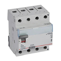 LEGRAND RCCB Type A 10kA 63A/4-pole/100mA – 411776