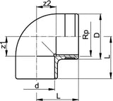 FISCHER GEORG GF Übergangswinkel 90° PVC-U d 32x1" IG   – 721100208