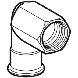 GEBERIT GE Mapress Stainless Steel 90 Degree Transition Elbow d22mm x Rp 3/4 – 33805