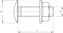 OBO Flachrundschraube mit Kombimutter M6x16 Stahl feuerverzinkt  – 6406157