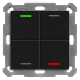 MDT KNX Push Button Light 55 4-gang, RGBW, Matte Black, Neutral – BE-TAL550406.01