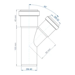 POLOPLAST PP Branch POLO-KAL NG DN 40/32/45Degree – 02203