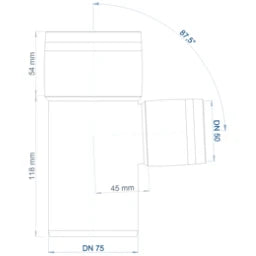 POLOPLAST PO Abzweig POLO-KAL 3S DN 75/50/87Grad  – 102645