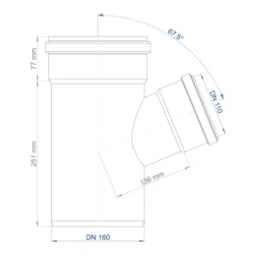 POLOPLAST PO Abzweig POLO-KAL NG DN 160/110/67Grad   – 02243