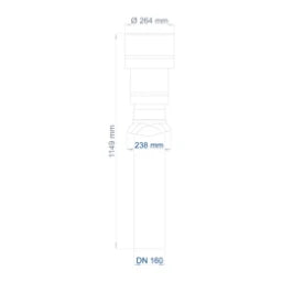 POLOPLAST PO ISO Roof Hood POLO-KWL DN 160 – 03558