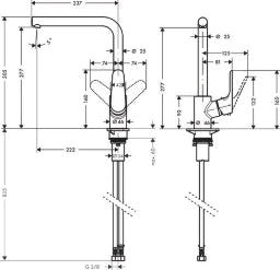 HANSGROHE HG Focus Single-Lever Kitchen Mixer with Swivel Spout, Chrome – 31817000
