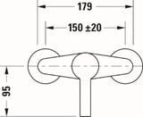 DURAVIT Duravit B.2 Single-lever exposed shower mixer, chrome, high-gloss, 179x137x125mm – B24230000010
