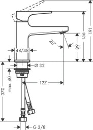 HANSGROHE HG Metropol Waschtischmischer 100 chrom kurzer Auslauf mit Push-Open Ablaufgarni   – 32500000