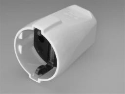 SCHURRER Earthed plug with grommet chalk white – K544MT/KWS