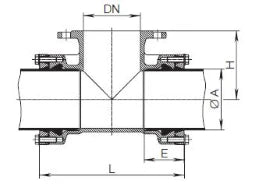 HAWLE System2000 MMA-Stueck Fig.8525 PN10/16 f.PE/PVC AD  90 mm m.Abg.DN  80 mm   – 5013062