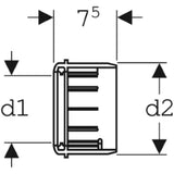 GEBERIT GE PE Reducing socket for wall-hung WC d 90/110mm 367928 – 367.928.16.1