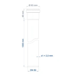 POLOPLAST PO Socket Pipe POLO-KAL NG DN 50/1000 - 02023