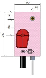 SANOOX Waschmaschine kurz HL400, Rohr von unten FlowFit DA16 Länge 1100 Mauerwerk  – M07.1410.06.16.HL400