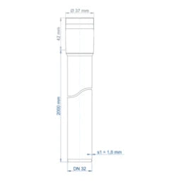 POLOPLAST PO Steckmuffenrohr POLO-KAL XS DN 32/2000  – 102005