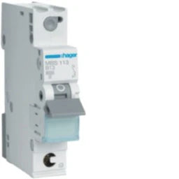 HAGER MCB 1-pole 6kA B-13A 1M QC – MBS113