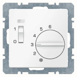 BERKER Q.x Room temperature controller with central plate 230 V polar white matt – 20306089