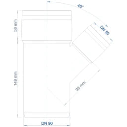 POLOPLAST PP Branch POLO-KAL XS DN 90/50/45Deg – 102210