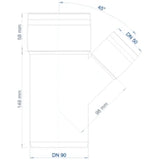 POLOPLAST PP Branch POLO-KAL XS DN 90/50/45Deg – 102210