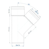 POLOPLAST PO Branch POLO-KAL XS DN 75/75/45 Degrees – 102221