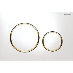 GEBERIT GE Sigma20 dual-flush plate white-gold-white, round – 115.882.KK.1
