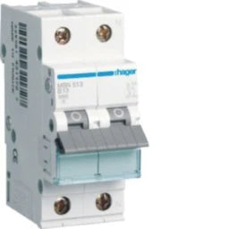 HAGER MCB 1P+N 6kA B-13A 2-modules – MBN513