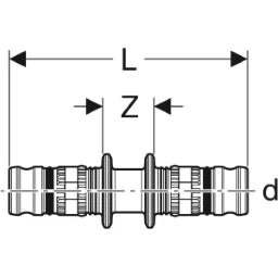 GEBERIT GE Mepla Coupling PVDF d16mm - 621.505.00.5