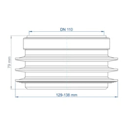 POLOPLAST PO Transition from spigot end to socket of other material POLO-KAL DN 110/129-138mm – 02862