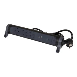 LEGRAND Rotatable Power Strip 3x Sockets, USB A+C, SPD, 1.5m Cable Color: Black – 694512